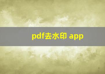 pdf去水印 app